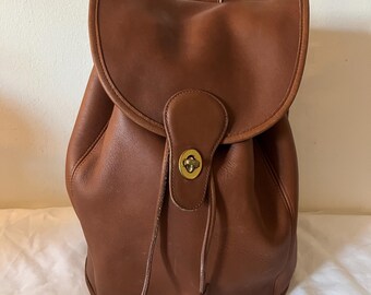 Vintage Coach Brown Leather Large Backpack Legacy Rucksack 9943