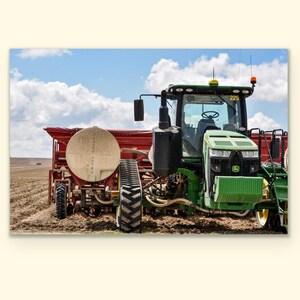 Green tractor print, kids tractor decor, tractor theme room decor, john deere tractor, famous idaho potato food art, rustic farm photography