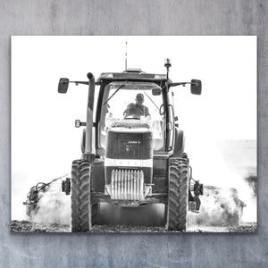 black and white tractor fine art paper print, farm themed wall decor, western wall art, gift ideas for farmers, western office decor