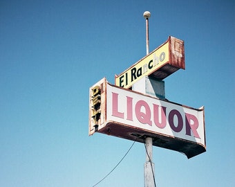 El Rancho Liquor - Retro Sign Photograph