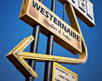 Westernaire Motel - Retro Hotel Sign Photograph