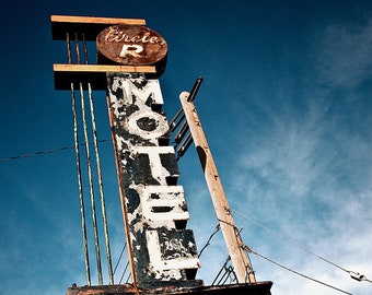 Circle R Motel - Vintage Neon Sign Photograph