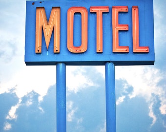 Value Motel - Neon Motel Sign Photograph