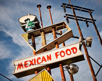 Mexican Food - Retro Abandoned Sign Photograph