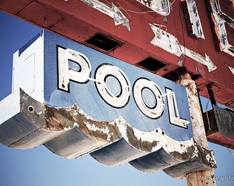 Pool - Neon Motel Sign Photograph