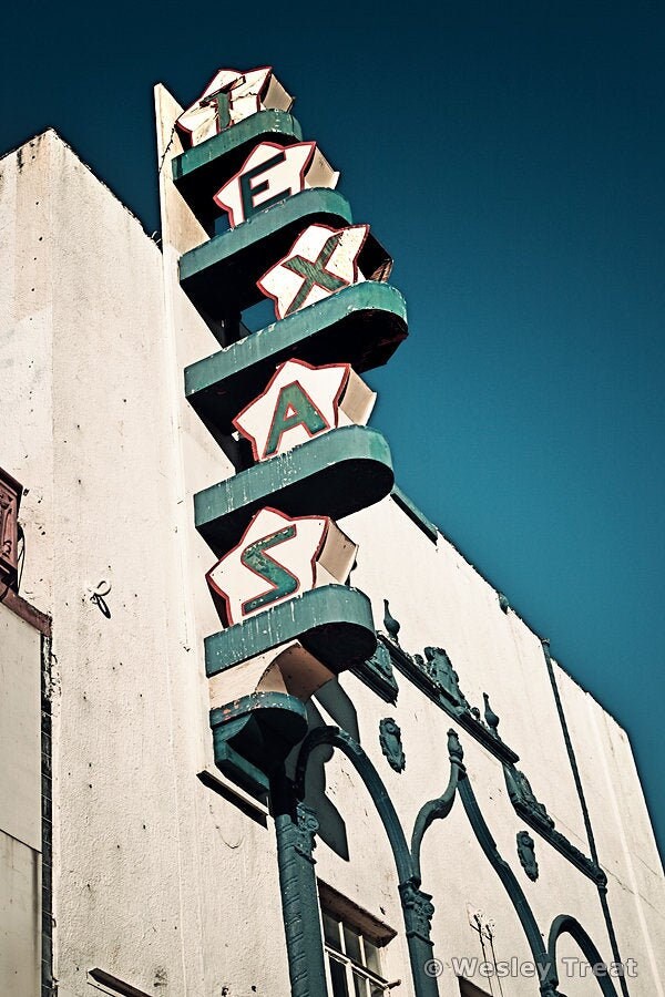Texas Theatre - Historic Theater Sign Photograph
