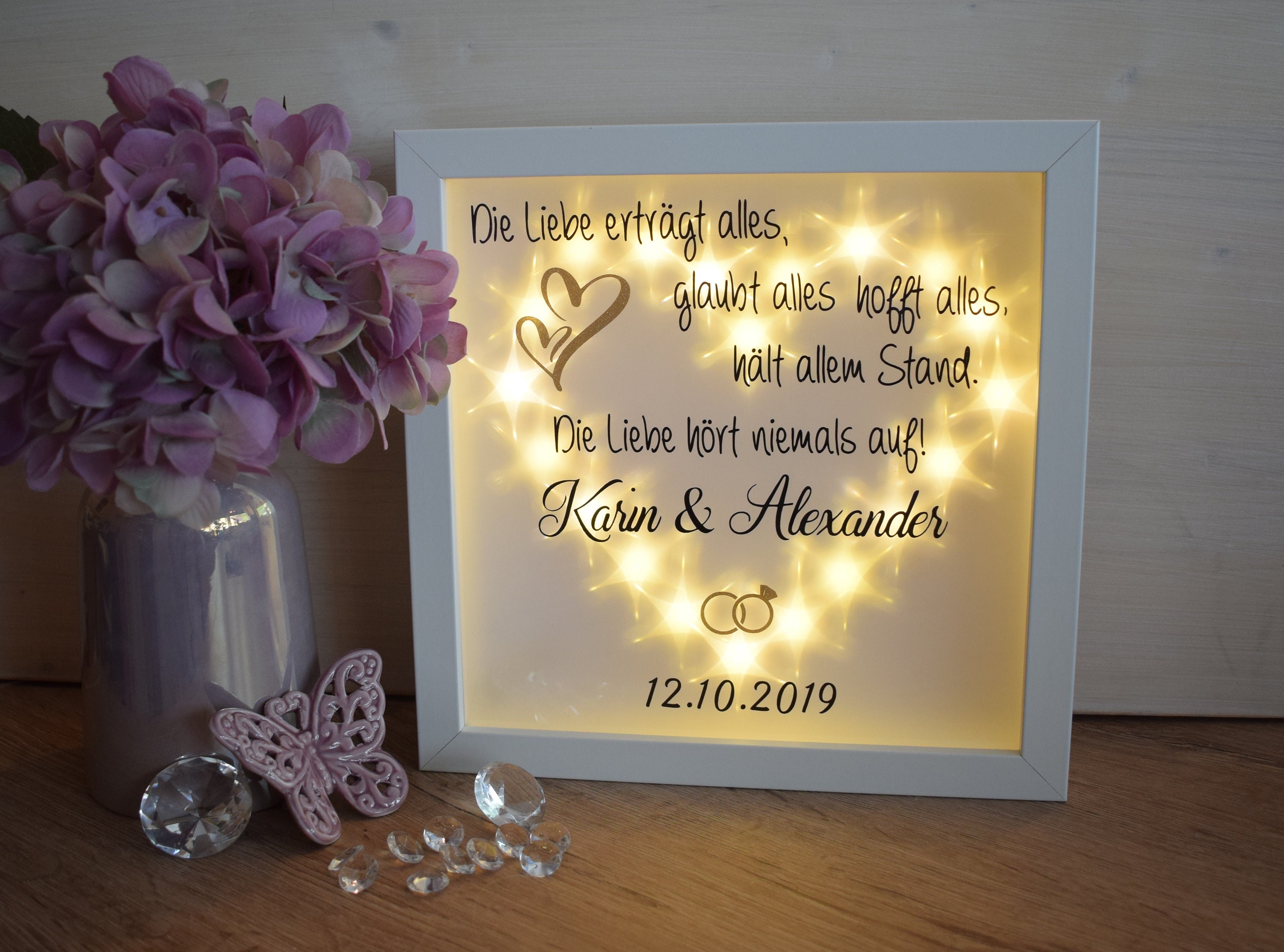 Illuminated Picture Frame Gift Wedding Etsy
