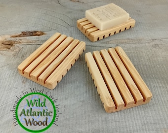 Douglas Fir Wooden Soap dish Handmade From Sustainably Forested Timber, Soap Tray For One Bar Of Soap, Useful in Bathroom and Kitchen