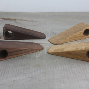 Pair of Wooden Doorstops, Walnut, Oak and Sapele,  Door Stopper, Personalized, Wooden Door Stop, Door Wedge