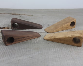 Pair of Wooden Doorstops, Walnut, Oak and Sapele,  Door Stopper, Personalized, Wooden Door Stop, Door Wedge