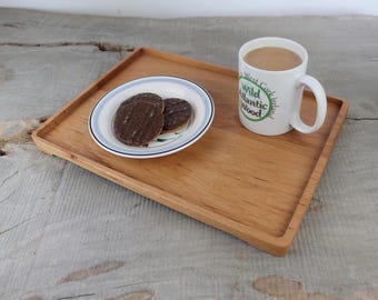 Handmade Beech Wood Serving And Catchall Tray, Desk Organizer 5th Anniversary Gift,