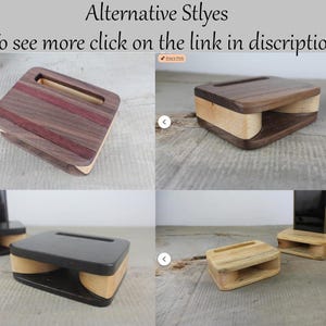 Amplificador pasivo de madera y soporte para smartphone, nogal y arce, soporte de madera para teléfono, regalo personalizado, altavoz acústico imagen 11