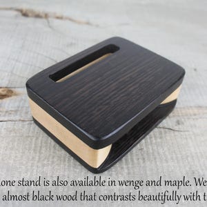 Amplificador pasivo de madera y soporte para smartphone, nogal y arce, soporte de madera para teléfono, regalo personalizado, altavoz acústico imagen 13
