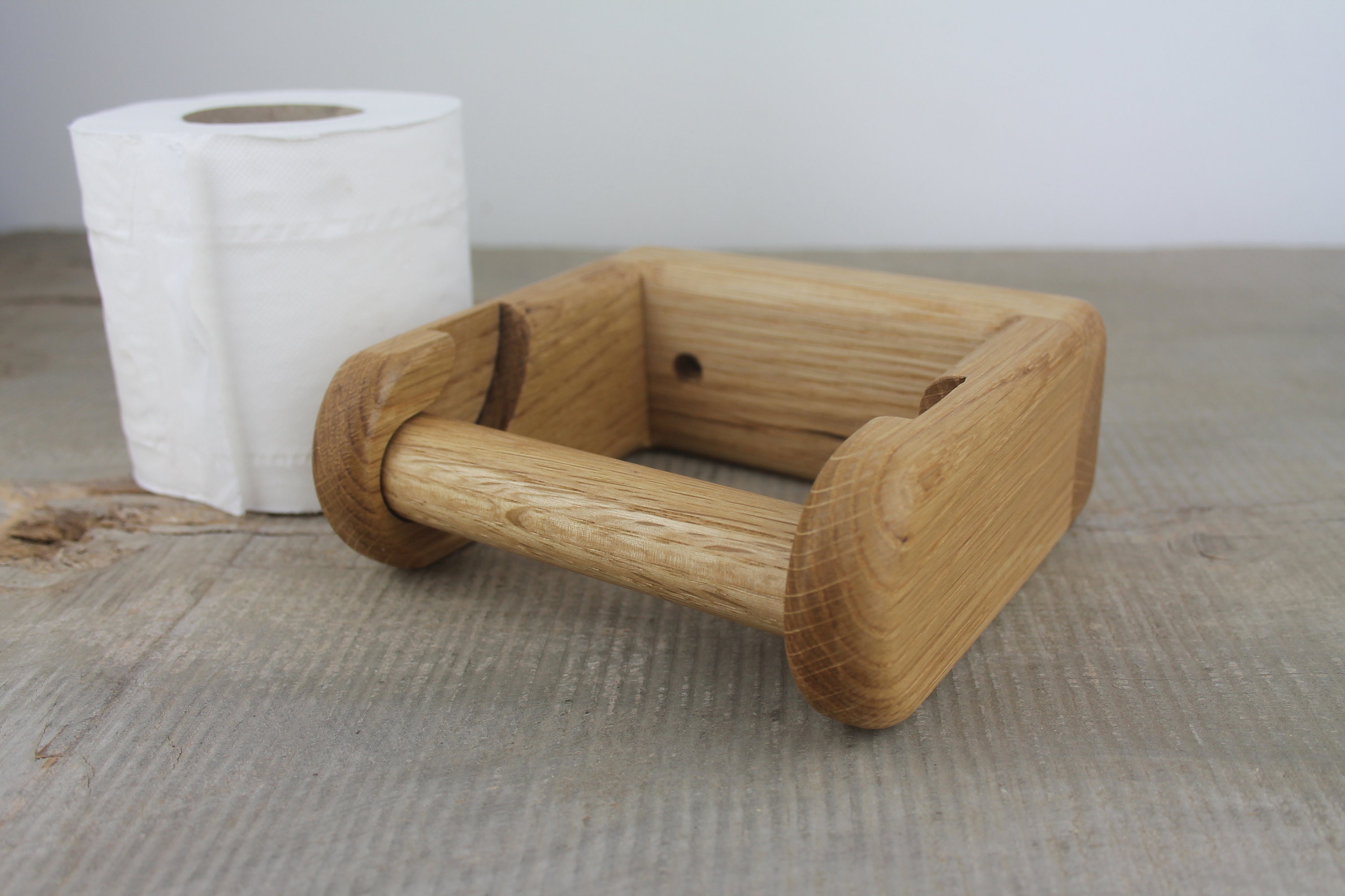 Soms Helemaal droog plank Oak Toilet Paper Roll Holder Wooden Wall Mounted Toilet Paper - Etsy