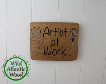 Maple Wood Sign Handmade From Recycled Maple Floorboard Personalised With Your Own Text, Custom Wooden Plaques, 15cm wide by 12cm tall