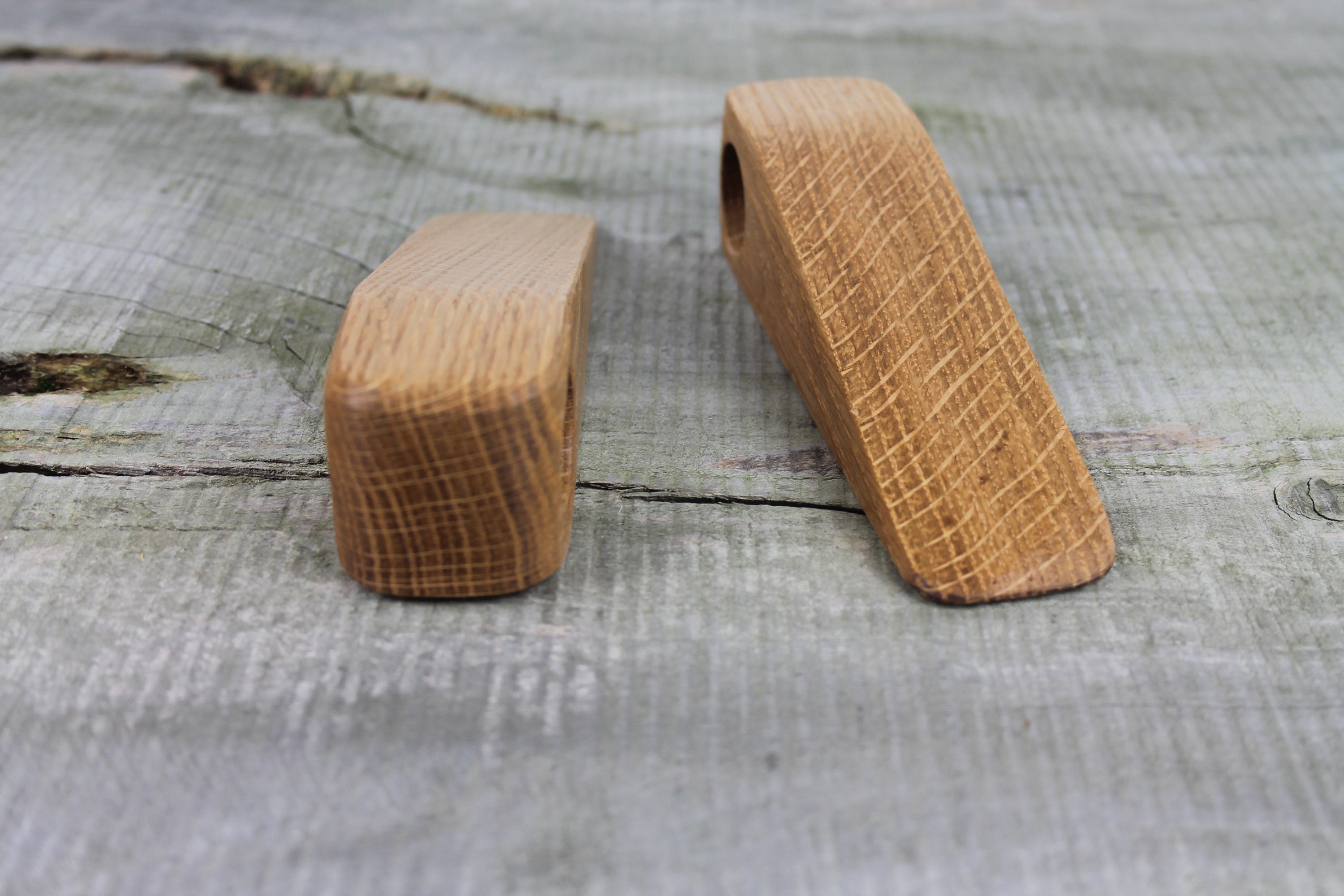 Solid Oak Door Stop Door Stopper Personalized Wooden Door Etsy