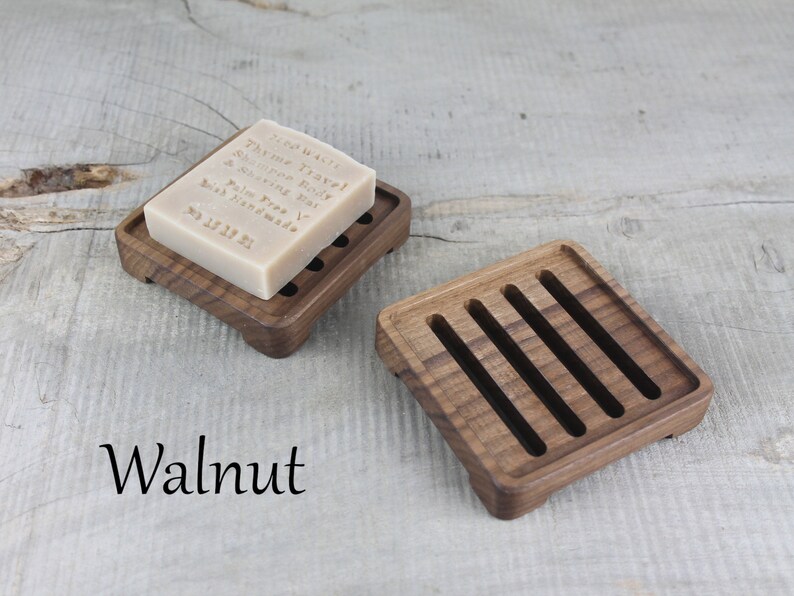 Square Soap Dish Handmade Wooden Soap Dish Zero Waste Soap Etsy