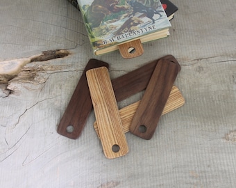 Handmade Walnut and Ash Wooden Book Marks, Book Lovers Gift, Book Accessories, Personalized Gift