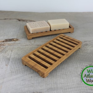 Large Self Draining Teak Wooden Soap Dish, Handmade Soap Tray, Zero Waste, Soap Saver, For Bathroom or Kitchen