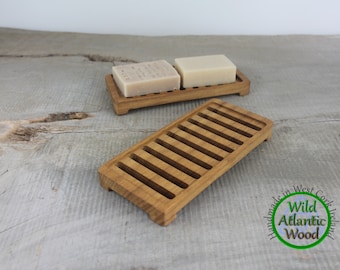 Large Self Draining Teak Wooden Soap Dish, Handmade Soap Tray, Zero Waste, Soap Saver, For Bathroom or Kitchen