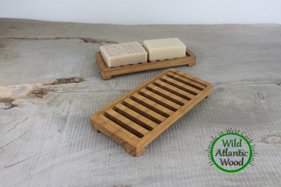 Wooden Soap Dish for Shower,Set of 3 Shower Soap Holder,Self Draining Bar Soap Holder for Bathroom, Soap Saver Soap Tray Soap Stand for Homemade Soap