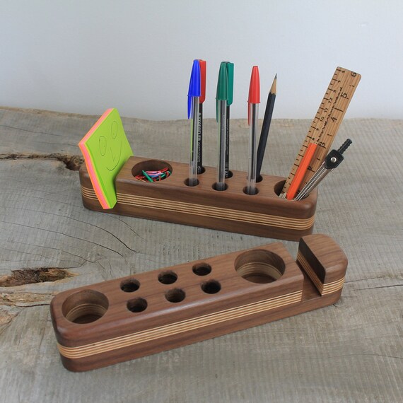 Wooden Desk Organizer Wooden Desk Caddy Personalized Gift Etsy