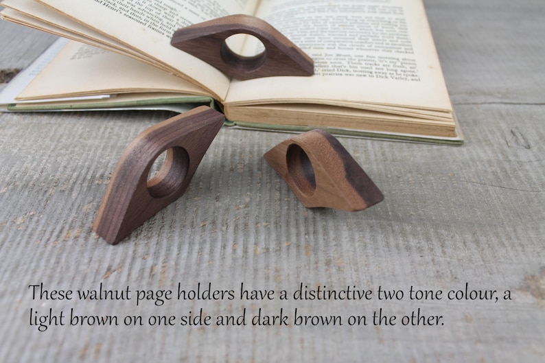 Wood Book Page Holder, Book Buddy, Thumb Page Holder, Book Lover Gift, Reading Aid, Personalized Gift image 3