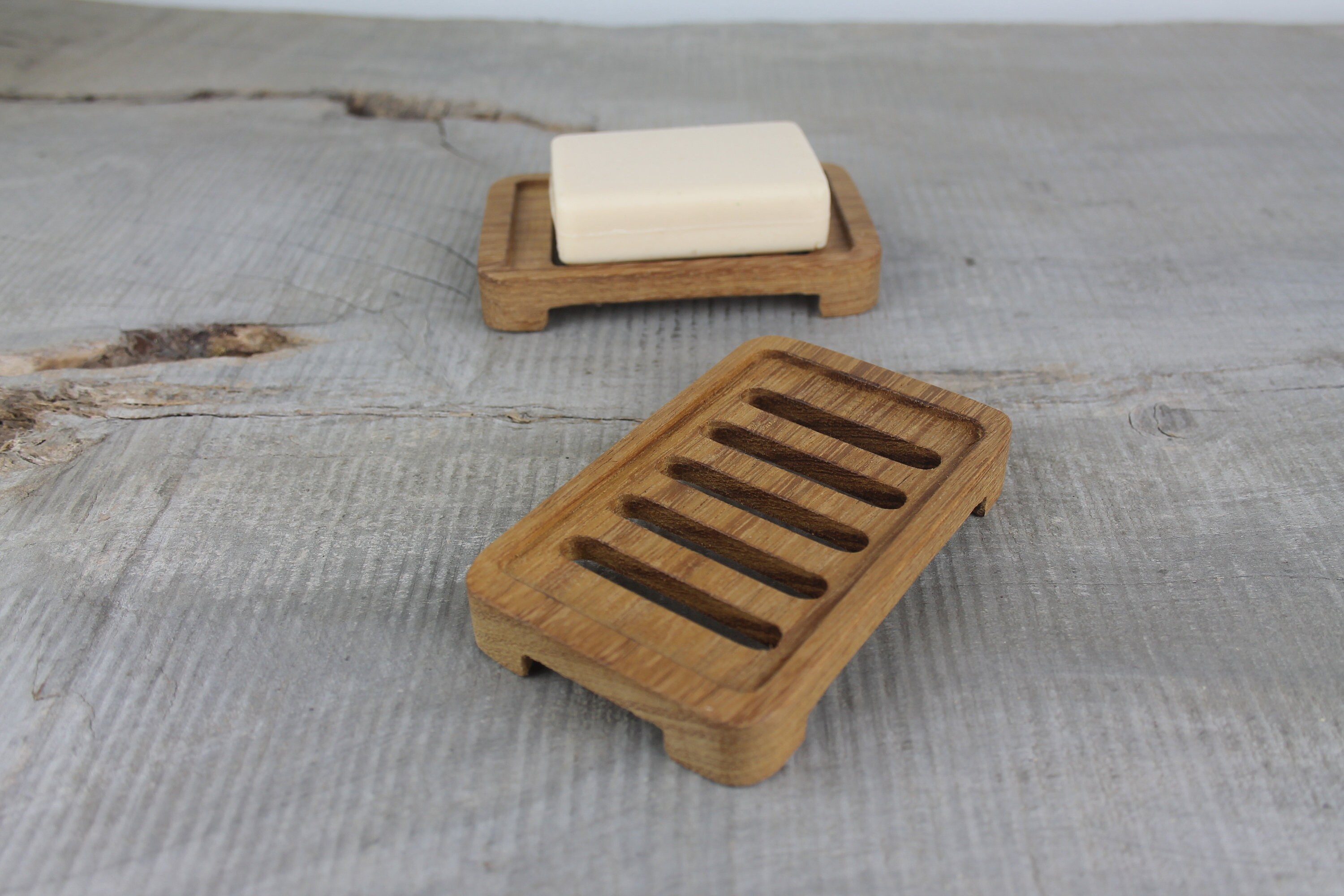 Handmade Teak Soap Dish With Self Draining Design For Bathroom Or…