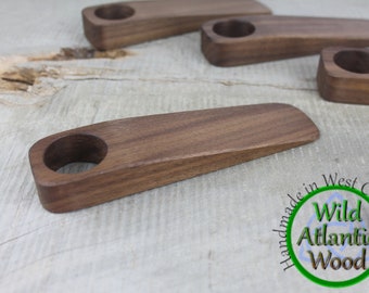Solid Walnut Doorstops, Handmade Slim Wooden Door Stop, Modern Door Stopper, Personalized Gift, Door Wedge