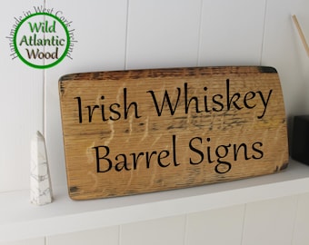 Personalised Whiskey Barrel Stave Sign Engraved Oak Wood Handmade
