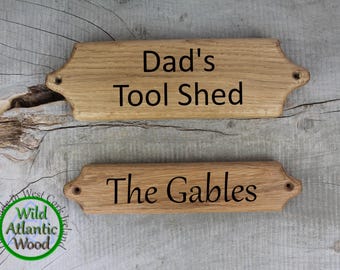 Personalized Oak Wood Sign Can Be Engraved With Your Own Message, Handmade Customised Wooden Plaques.