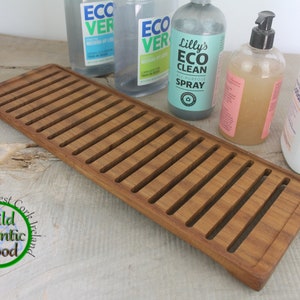 Big Self Draining Teak Wooden Soap Dish, Handmade Soap Tray, Zero Waste, Soap Saver, For Bathroom or Kitchen