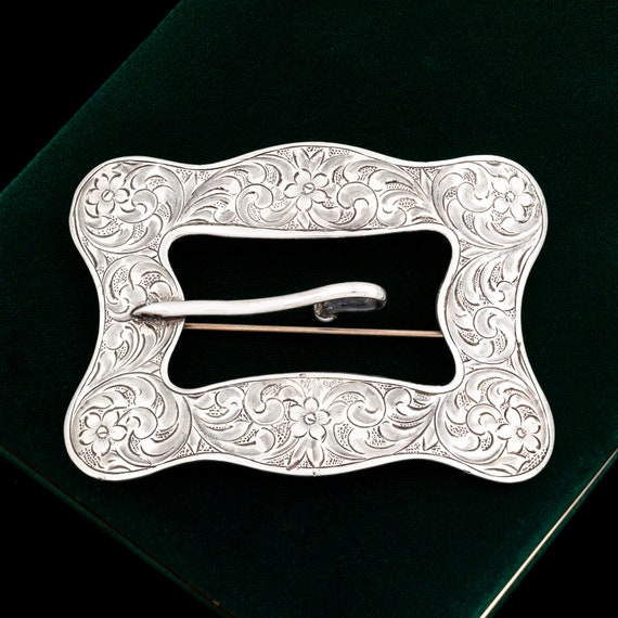 Vintage Sterling Angel Face Enamel Pin Art Nouveau