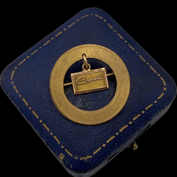 Antique Vintage Mid Century 12k Gold Filed GF Monogram Circle Charm Pendant  2.6g