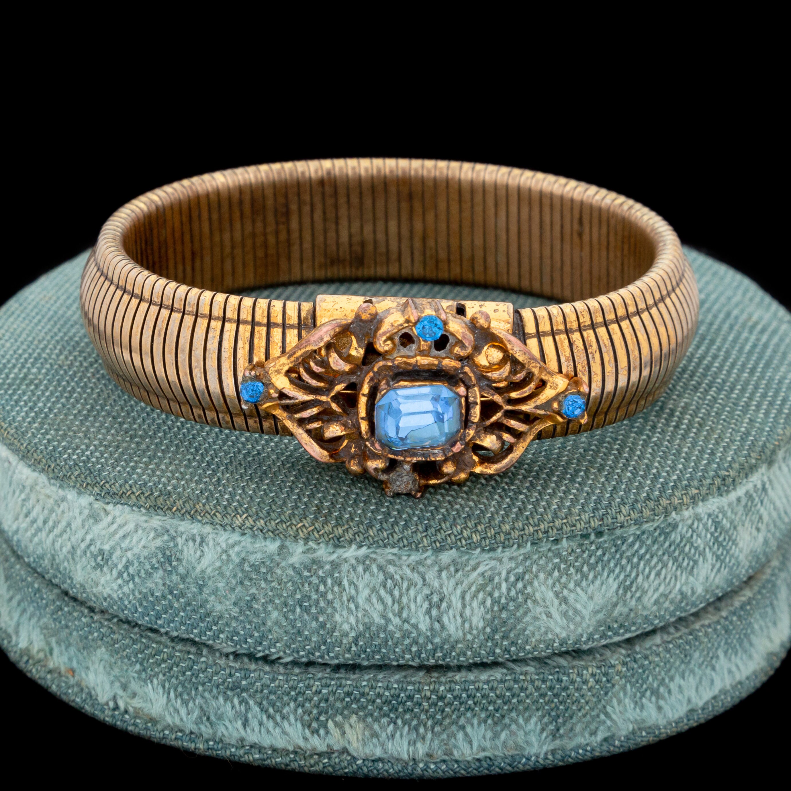 Antique Vintage Deco 12k Gold Filled GF Aqua Paste CORO Etsy