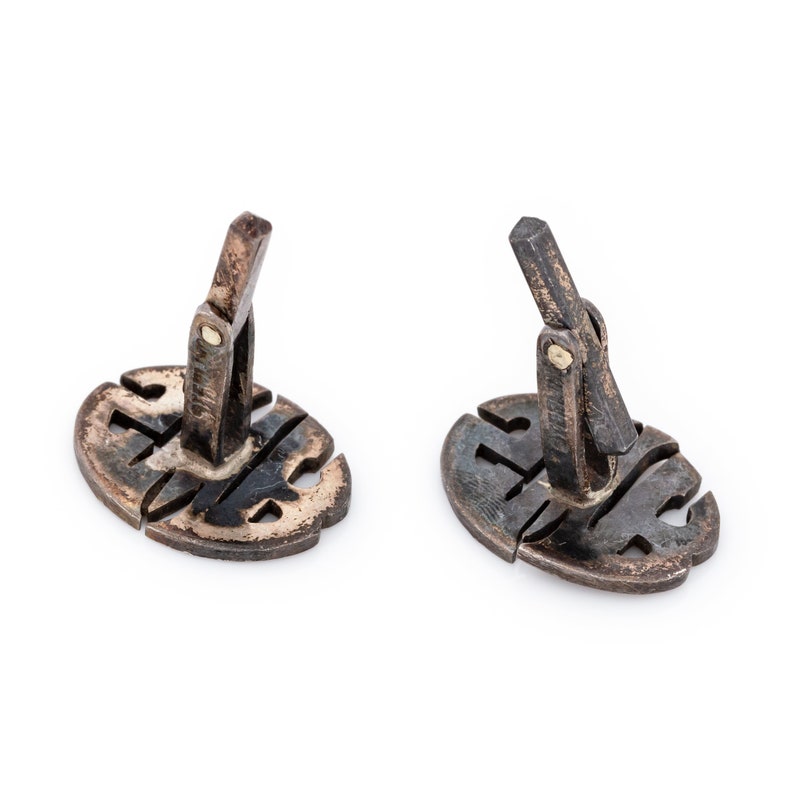 Antique Vintage Art Nouveau Sterling Silver SWR Monogram MENS Cufflinks 11.8g
