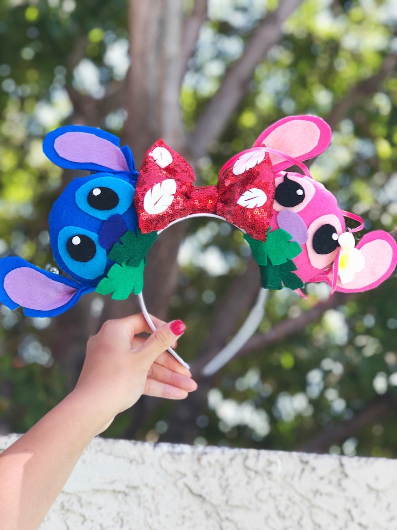 Stitch and Angel Disney Lilo and Stitch Mickey Ears Headband Etsy