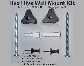 Wall Mount Kit for Hex Hive Storage Organizer for Craft Paint, Roll Vinyl, Pens, Brushes & More Marks Mandalas Hang Hex Hive on your wall