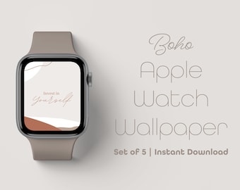 Boho Apple Watch Tapeta, Neutralne Tło Apple Watch, Natychmiastowe Pobieranie Tapety, Tarcza Apple Watch