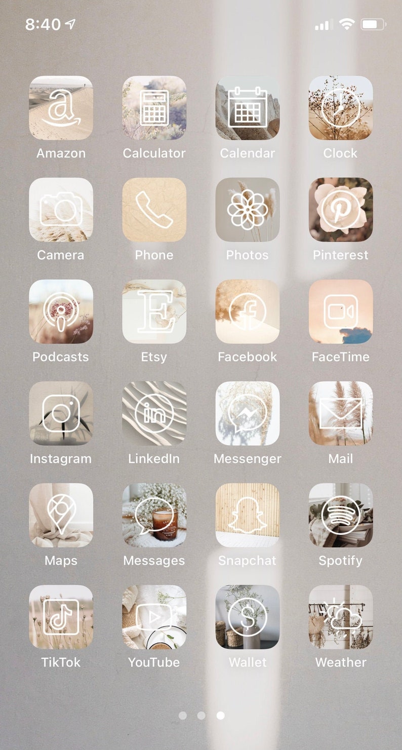 Customizable Neutral Ios 14 App Icons, Aesthetic App Icons for Ios 14