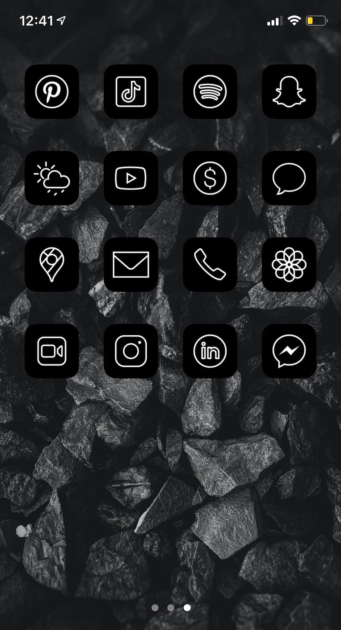 Black iPhone iOS 14 App Icons Dark theme app icons for iPhone Etsy
