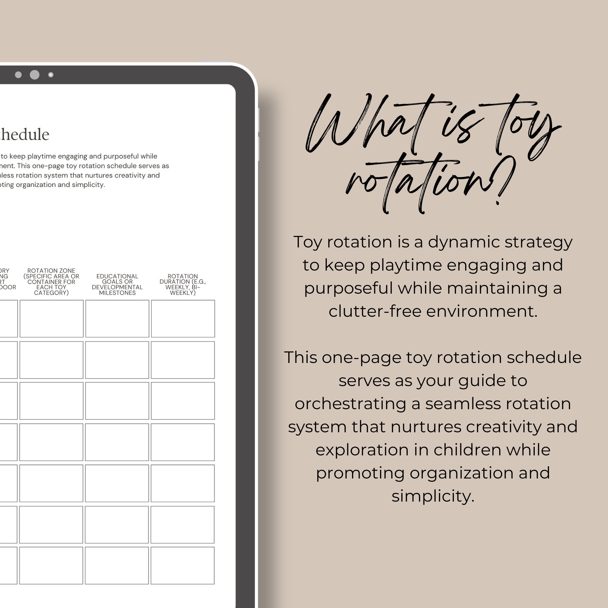Organize Playtime: Toy Rotation Schedule Template - Instant Download ...