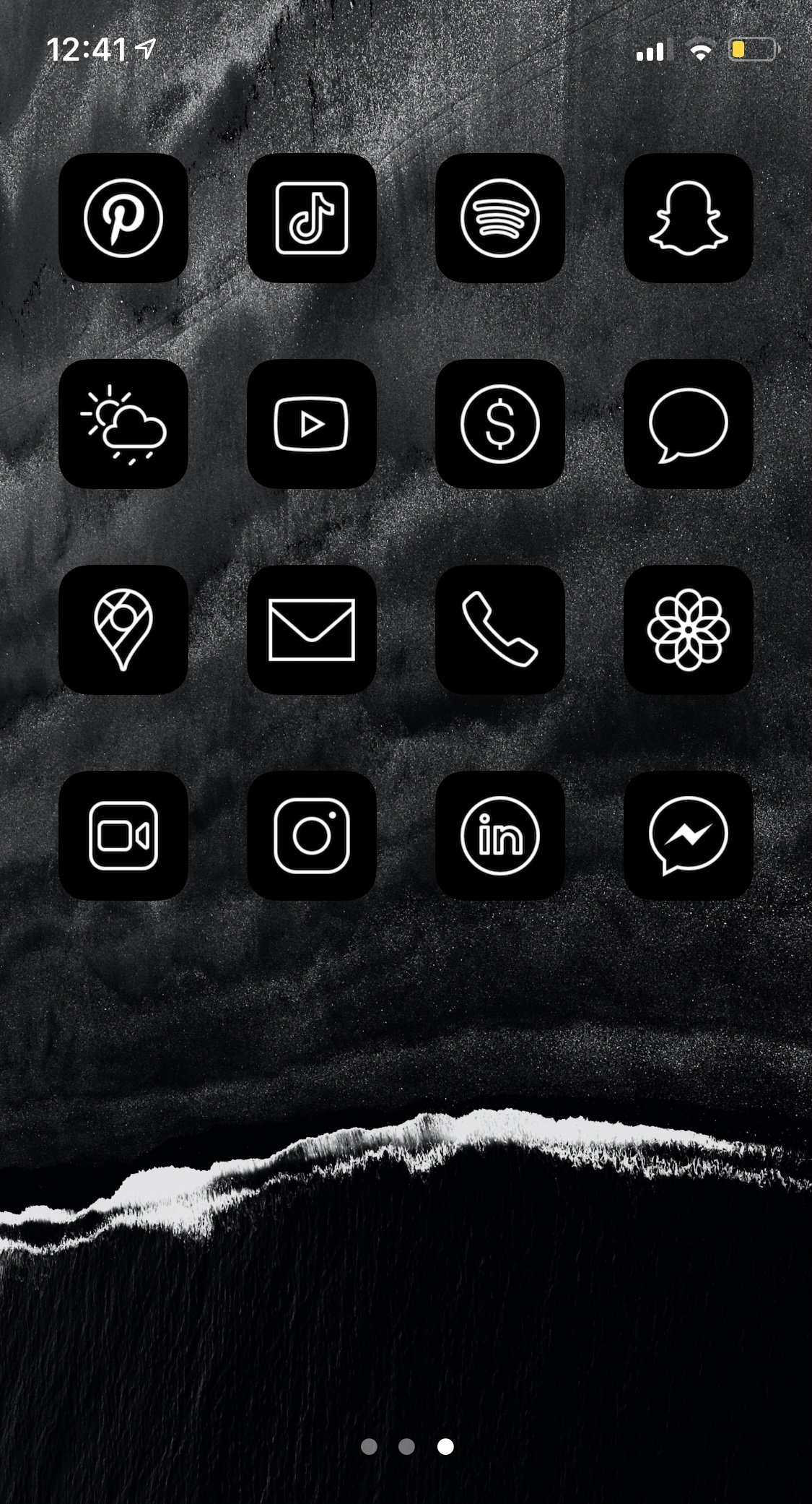 Black iPhone Ios 14 App Icons, Dark Theme App Icons for iPhone Ios 14 25  Set Pack 5 Backgrounds - Etsy UK