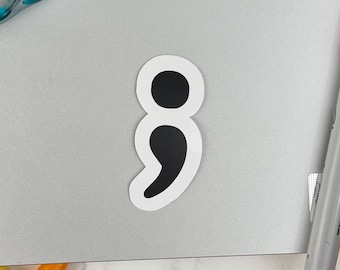 Semi Colon Semicolon Vinyl Decal Sticker Label Mental Health Water ...