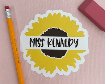 Teacher Laptop Stickers, Custom Name Tag, Personalized Teacher Sticker