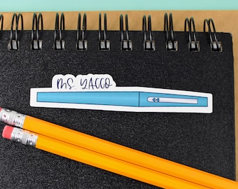 Custom Flair Pen Vinyl Sticker, Teacher Gift