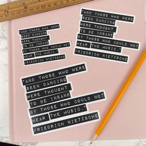 Bookish Stickers, Friedrich Nietzsche Quote, Gift for Reader bild 4