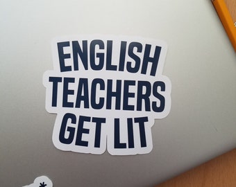English Teacher Sticker, Teacher Appreciation Gift, Laptop Stickers