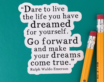 Inspirational Quotes, Ralph Waldo Emerson, Go Forward, Laptop Stickers