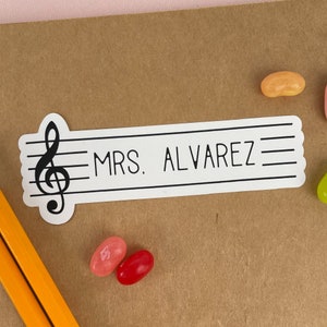 Teacher Name Stickers, Musical Register, Teacher Gift